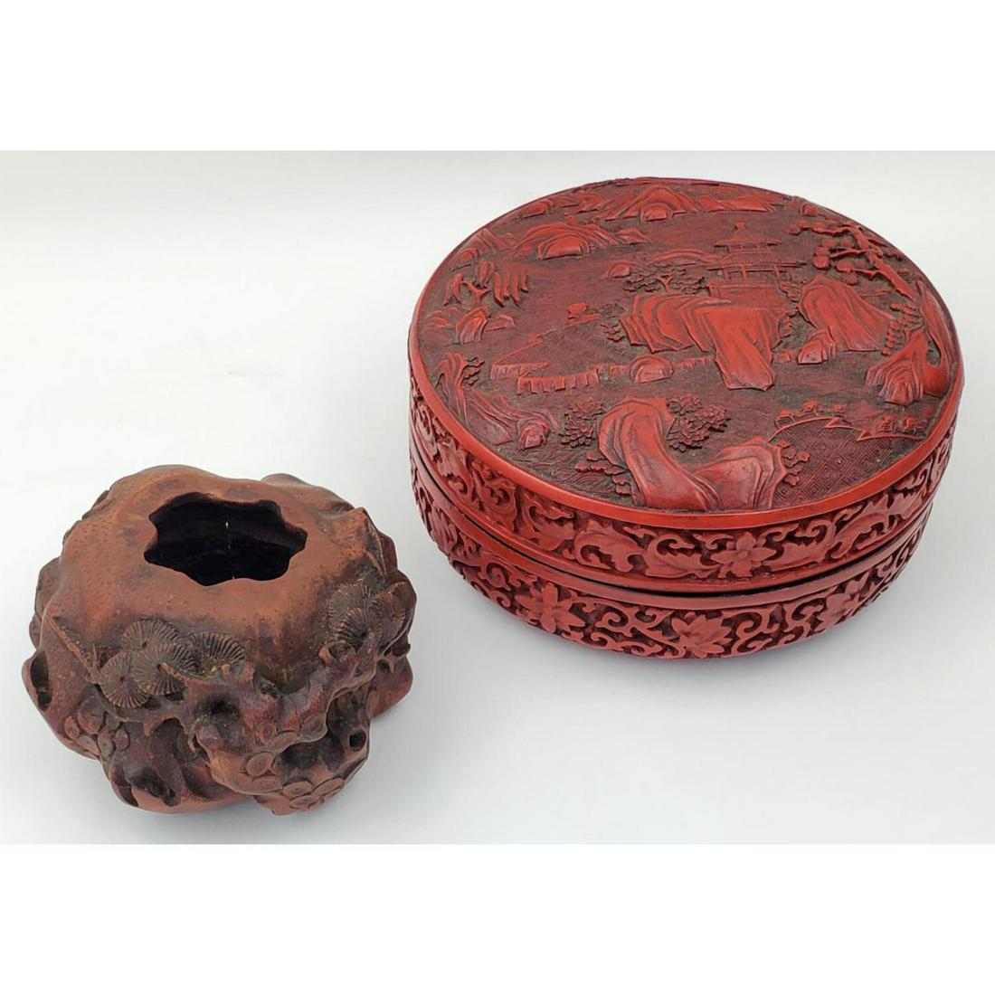 Large Chinese Cinnabar Covered Box (1 of 4)