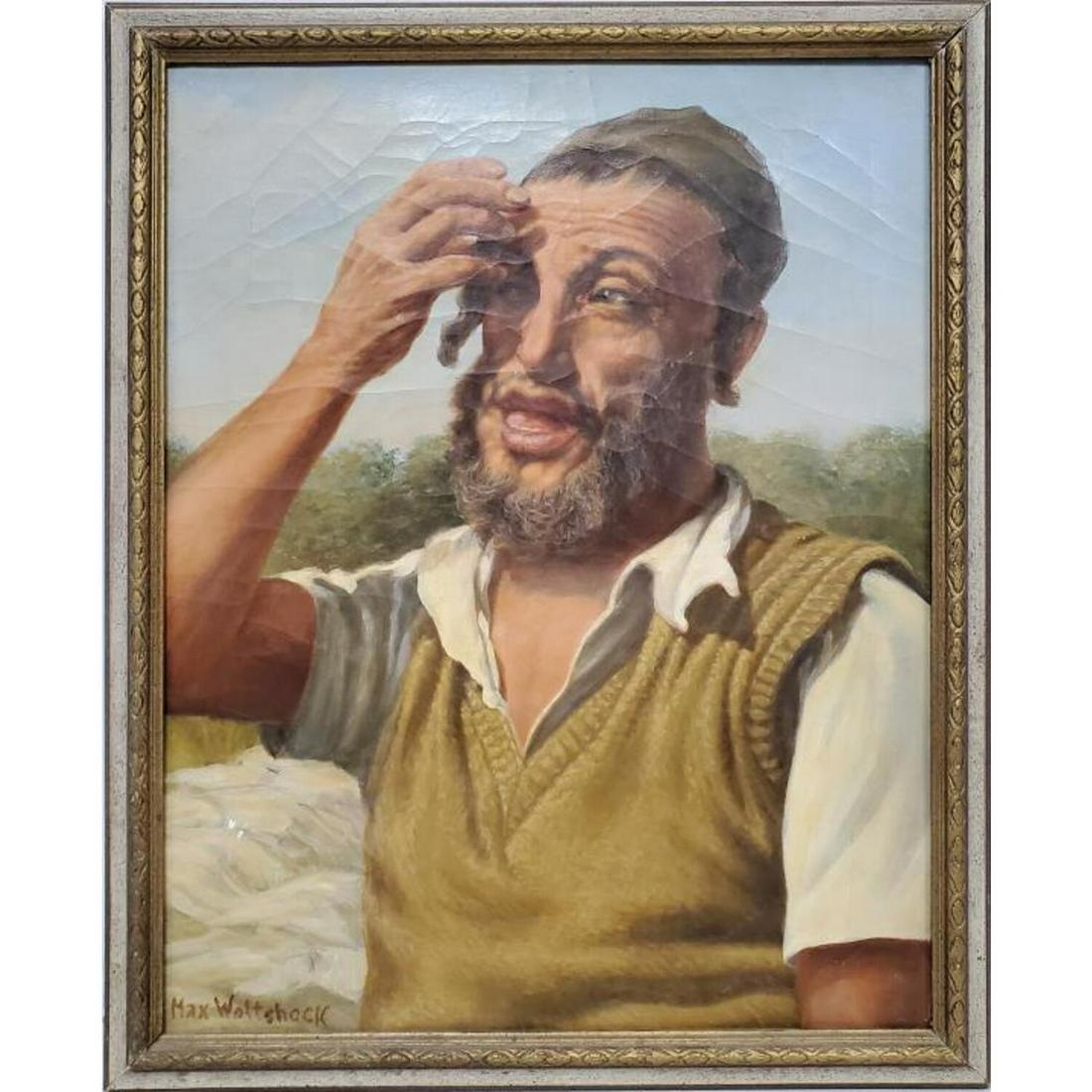 Max Woltshock, Israel (Mid 20thc) Judaica Painting (1 of 3)