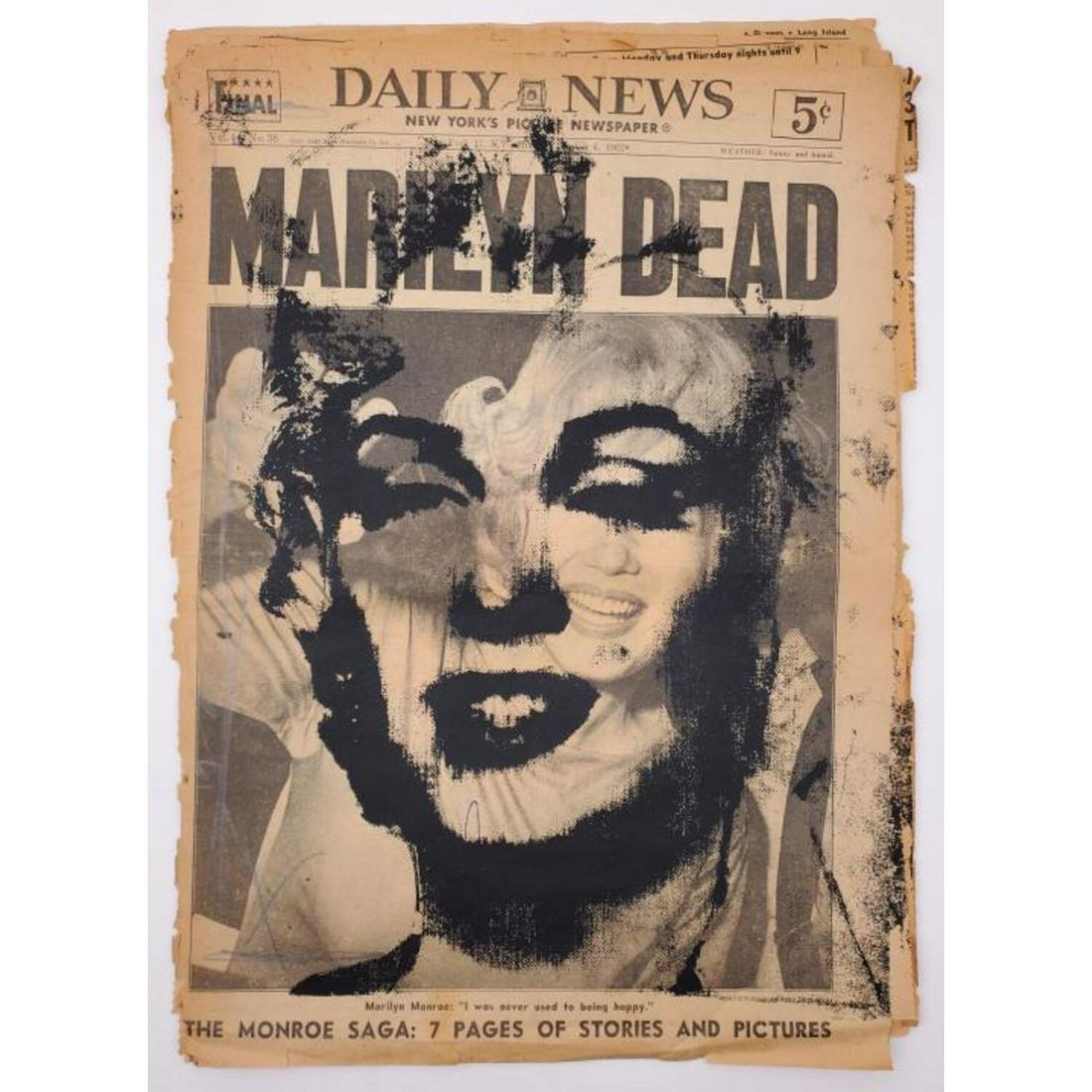 Rare Andy Warhol 16 Marilyn Monroe Test Prints: Andy Warhol 16 Test Prints of the First Marilyn Monroe Screen Print on Newspaper, Daily News August 6, 1962. Extremely Rare. Please Note that this Item was Sold to a Mr. Carson Stevens in Our May 8th 