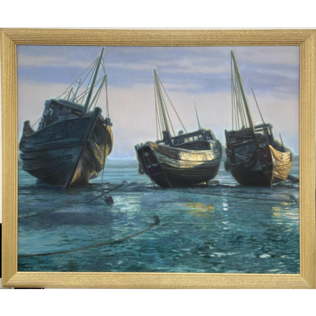 Zhiyue Zheng (Chinese b. 1957). Large Painting Oil on Canvas (1 of 3)