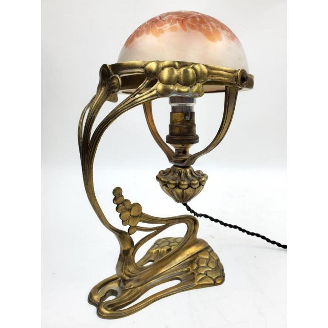 Loetz Austrian Glass Art Nouveau Table Lamp (1 of 5)