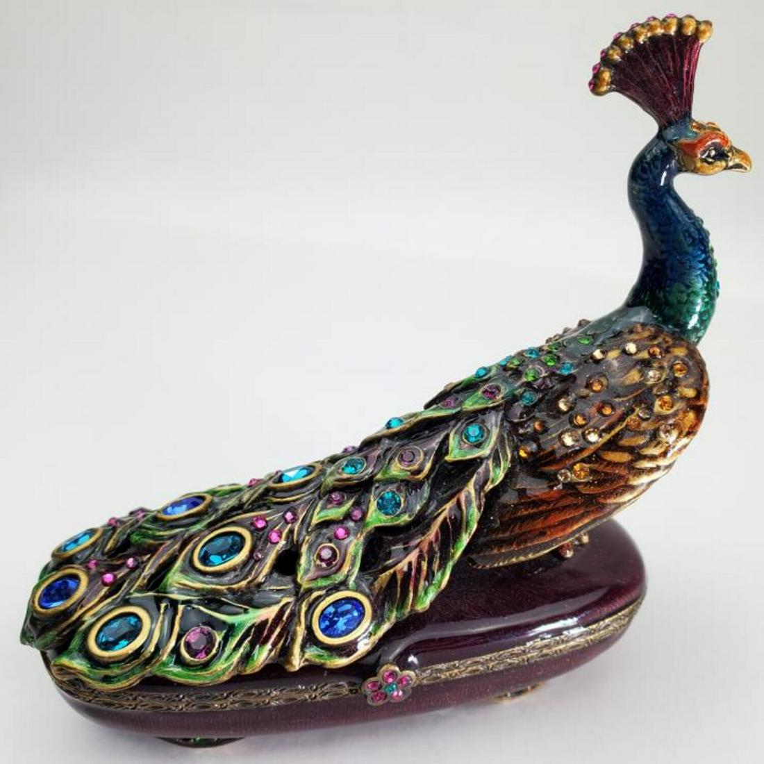 J. Strongwater Jeweled Peacock Shape Box. (1 of 5)