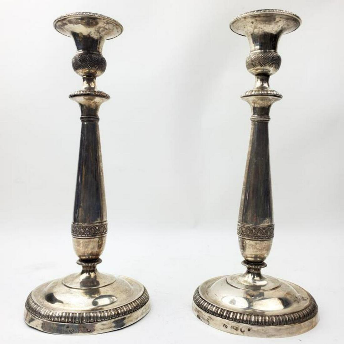 Antique Pair of Early 19thc Italian Silver Candles (1 of 4)