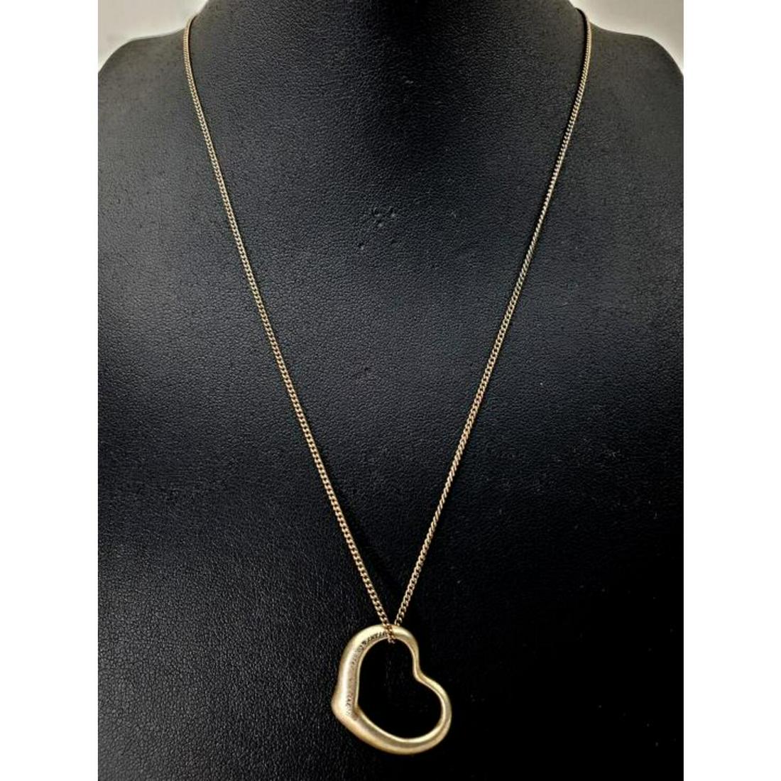 Tiffany & Co. Elsa Peretti Sterling Heart Necklace (1 of 4)