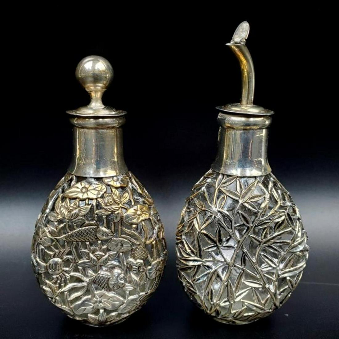 Pair of Antique Chinese "Thaiping" Sterling Glass (1 of 4)