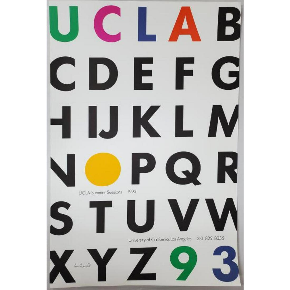 Paul Rand, American (1914-1996) UCLA Summer Poster: Paul Rand, American (1914-1996). UCLA Summer Session Poster on Heavy Paper. Circa 1993. Paul Rand was the Official Logo Designer for IBM and Other Companies. Unframed. Condition: Generally Very Good.