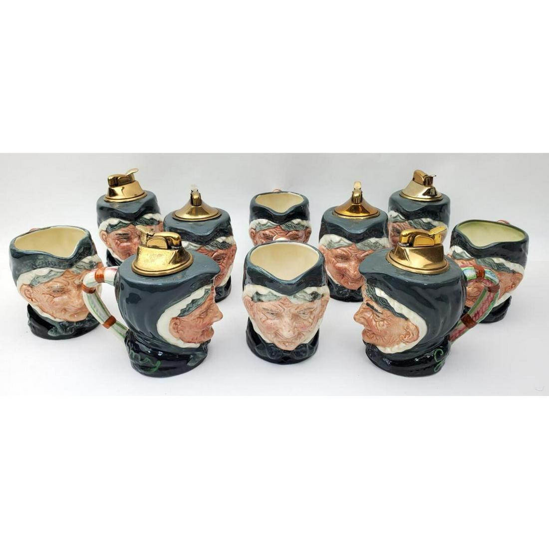 Royal Doulton "Granny" Items: Vintage Royal Doulton "Granny" Items including 6 Lighters and 4 Mugs.Condition: Generally Very Good.Dimensions: Height 4.25"Provenance: From a Long Island, NY Home.Please note the absence of a conditi
