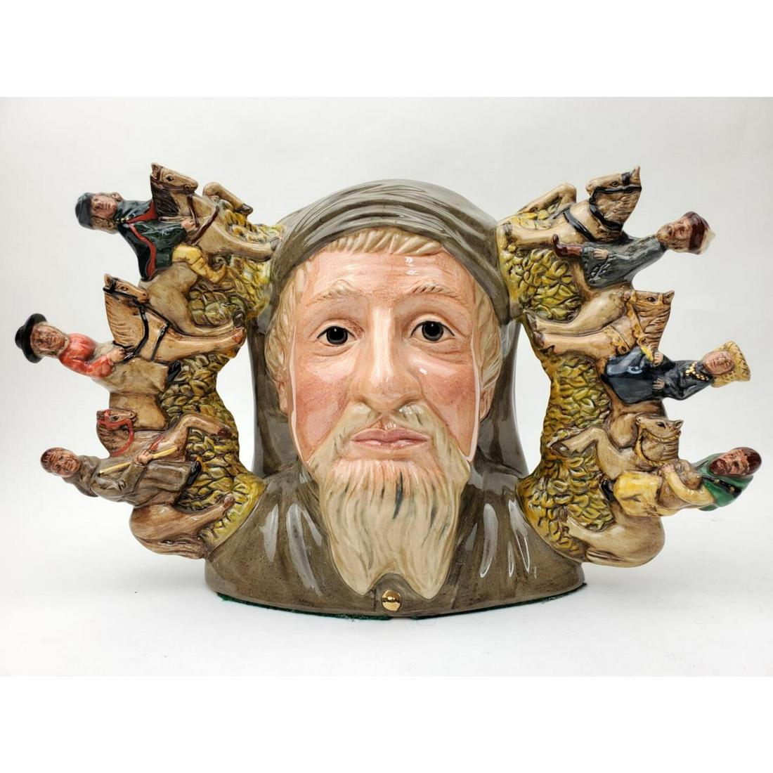 Royal Doulton "Geoffrey Chaucer" Character Mug: Royal Doulton Limited Edition "Geoffrey Chaucer" 2 Handle Character Mug.Condition: Excellent. Dimension: L- 11.5", H- 7.25". Provenance: From a New Jersey Private Collector. Please note the absence of