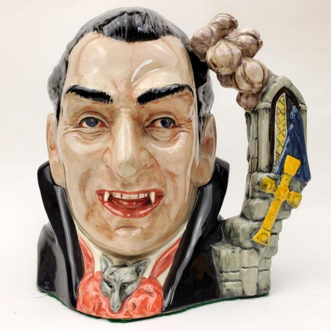 Royal Doulton "Count Dracula" Character Mug: Royal Doulton "Count Dracula" Character Mug. With Certificate of Authenticity. Condition: Excellent. Dimension: H- 7.25". Provenance: From a New Jersey Private Collector. Please note the absence of a 