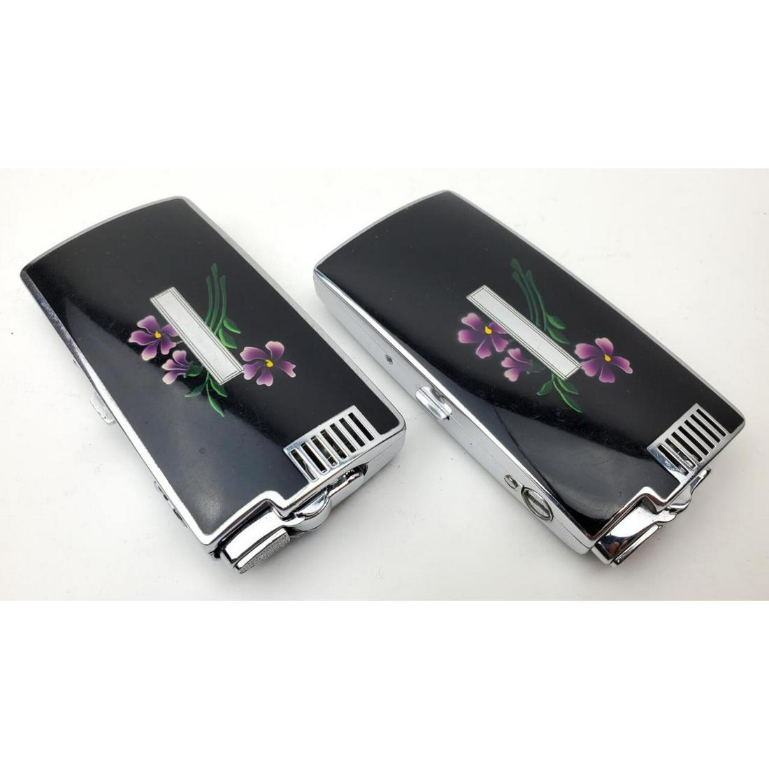 2 Ronson "Pal" Cigarette Case Lighters: Lot of 2 Ronson "Pal" Cigarette Case Lighters. Condition: Generally Good. As Is. Dimensions: Both- 4" x 2". Provenance: From an Estate of a Collector in Long Island, NY. Please note the absence of a c
