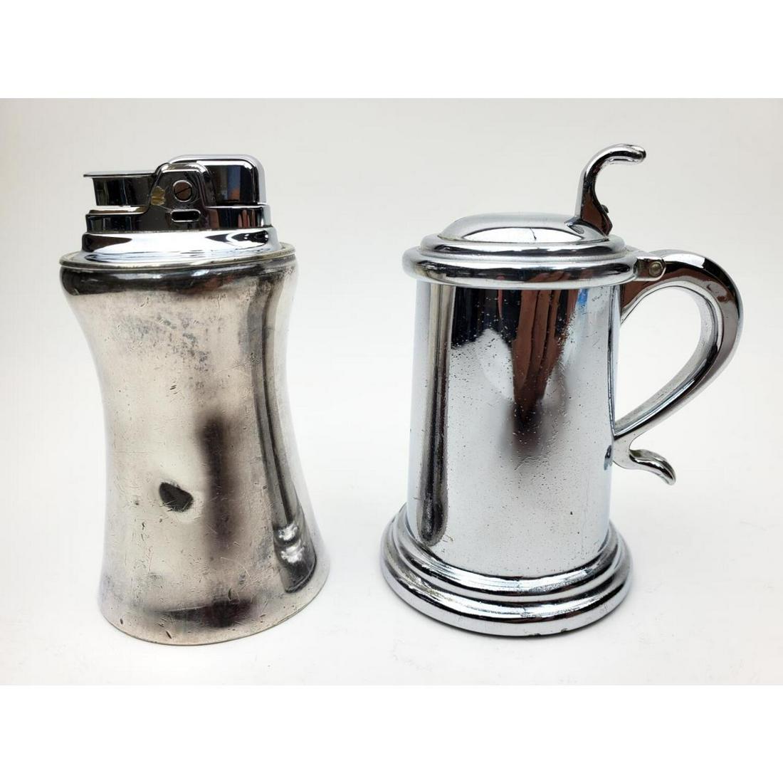 Vintage Dunhill Tankard Lighter: Vintage Dunhill Tankard Lighter Along with Another. Condition: Generally Very Good. As Is. Dimensions: H- 3.25". Provenance: From an Estate of a Collector in Long Island, NY. Please note the absence o