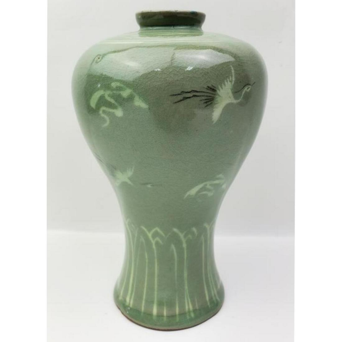 Early 20thc. Korean Celadon Glazed Meiping Vase (1 of 5)