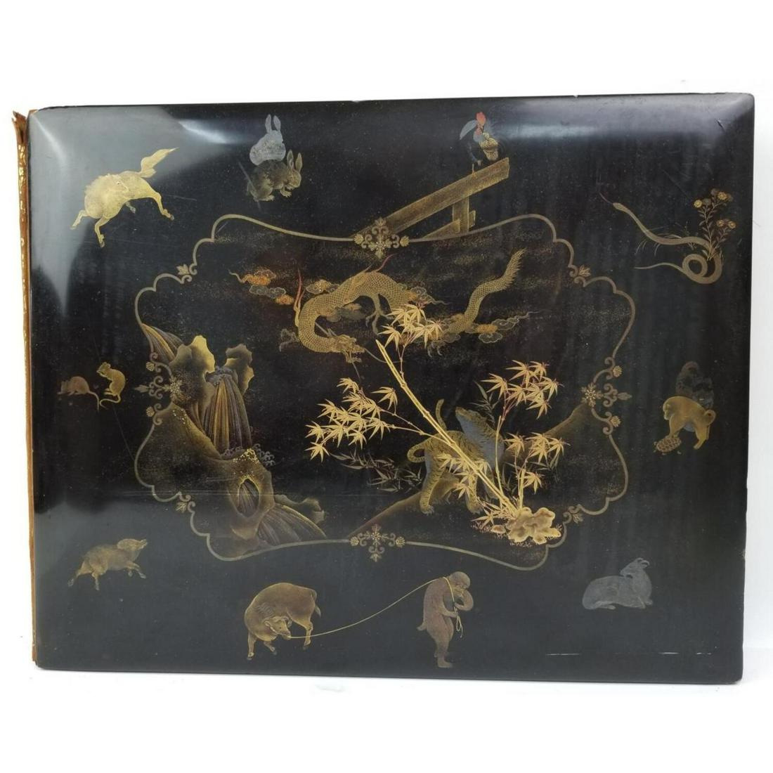 Antique Japanese Lacquer Historical Photo Album (1 of 11)