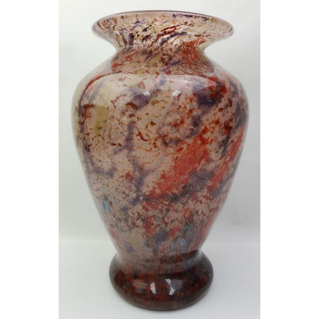 Cluthra Art Glass Vase Attributed to Muller Fres (1 of 5)
