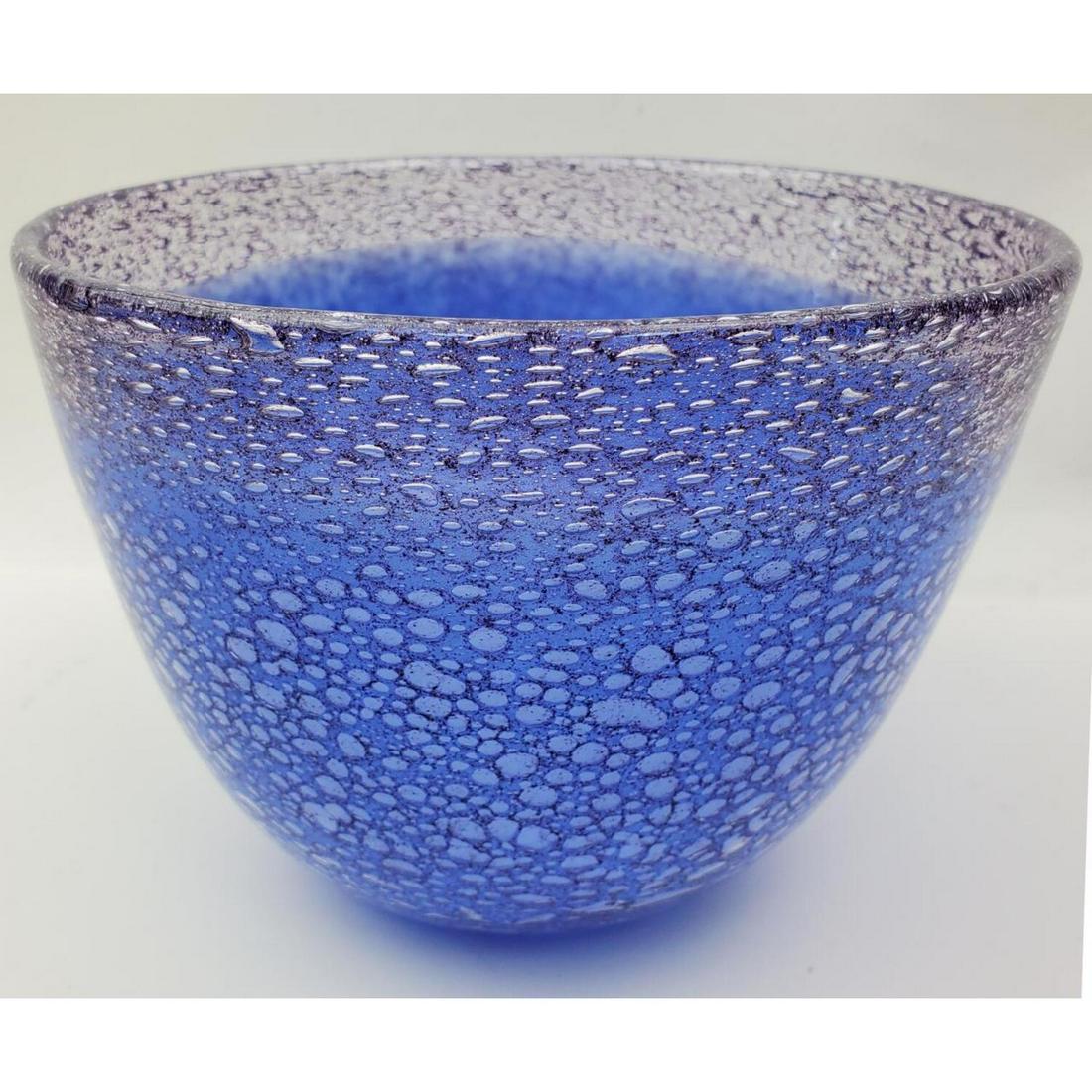 Orrefors Vintage Blue Air Trap Vase (1 of 5)