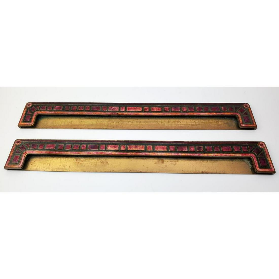 L.C. Tiffany  Enameled Bronze Blotter Ends (1 of 4)