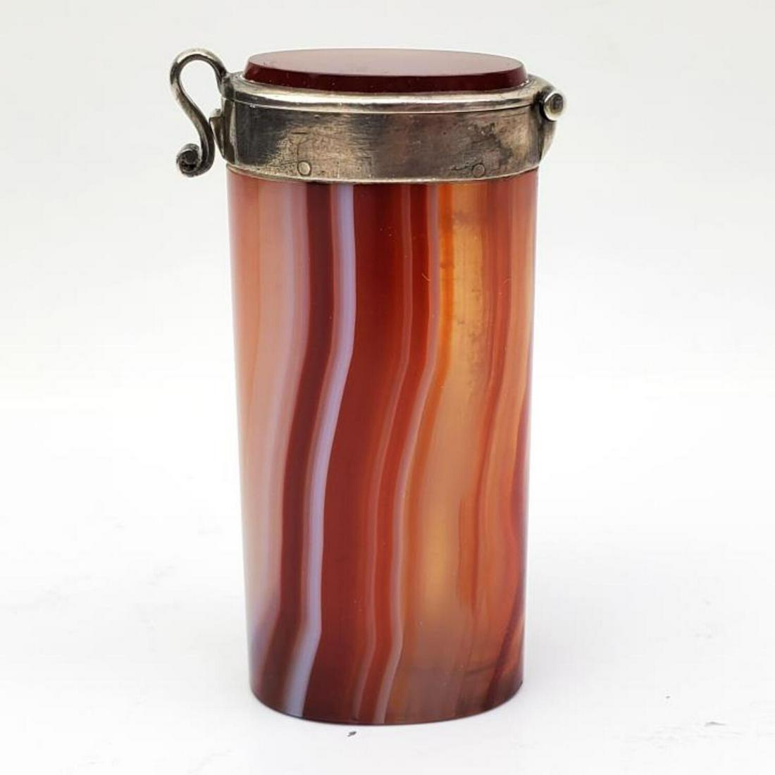 Silver Mounted Agate Toothpick Box (1 of 3)