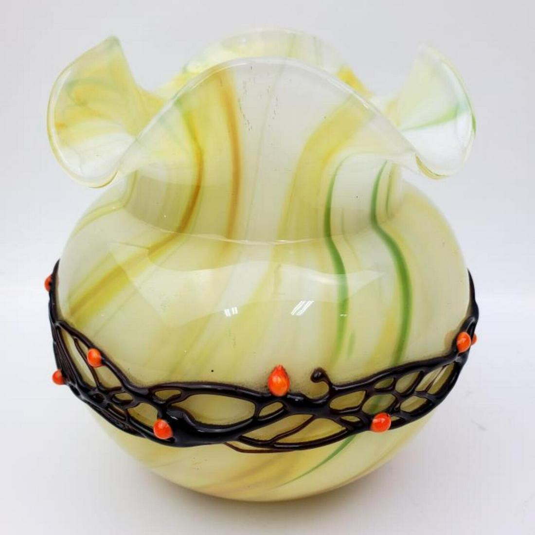 Loetz Antique Glass Vase with Applied Decorations (1 of 4)