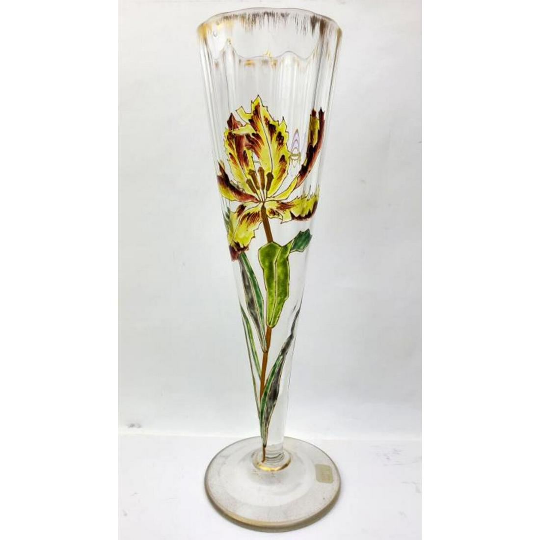Louis Damon French Enameled Glass Vase (1 of 4)
