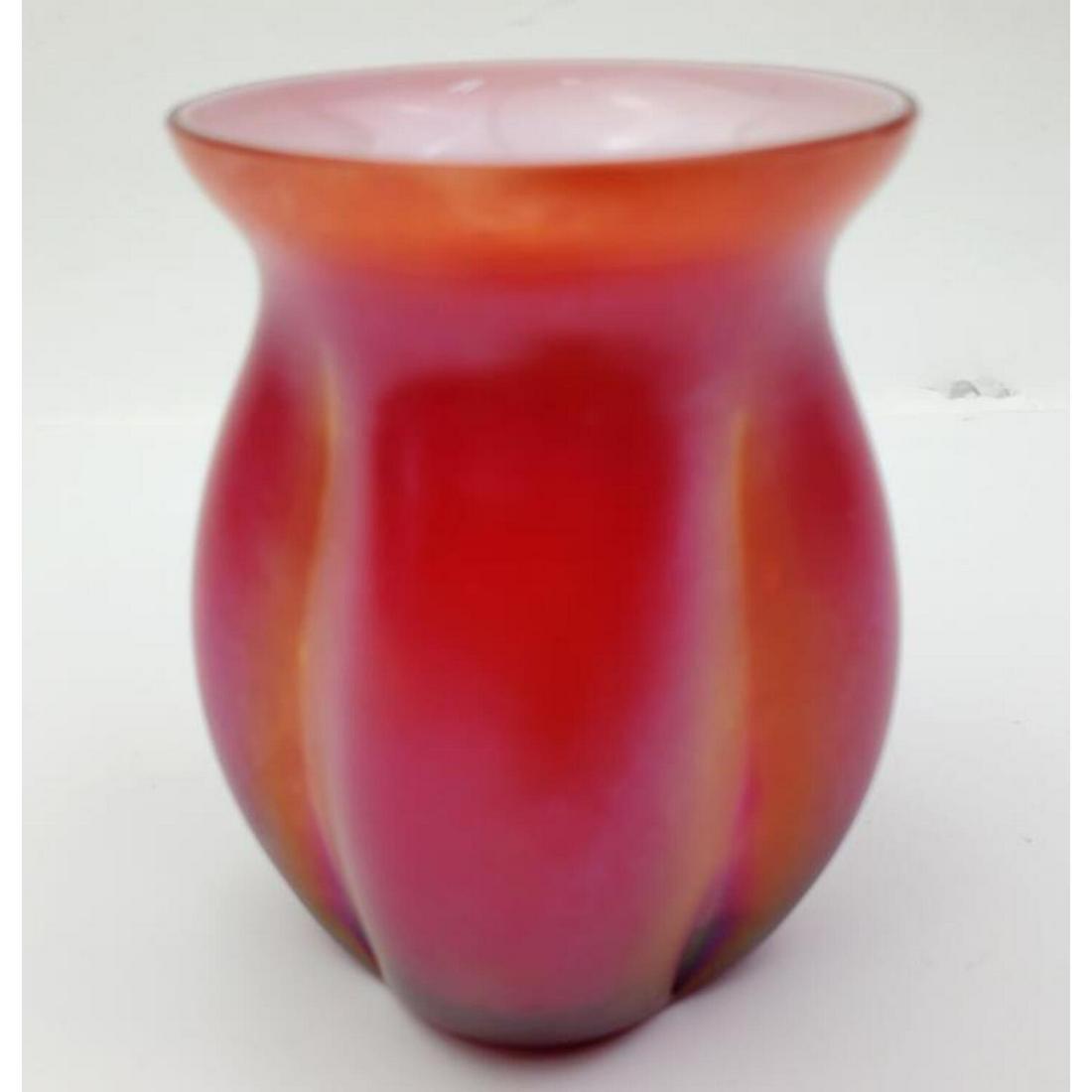 Red Iridescent Glass Vase (1 of 3)