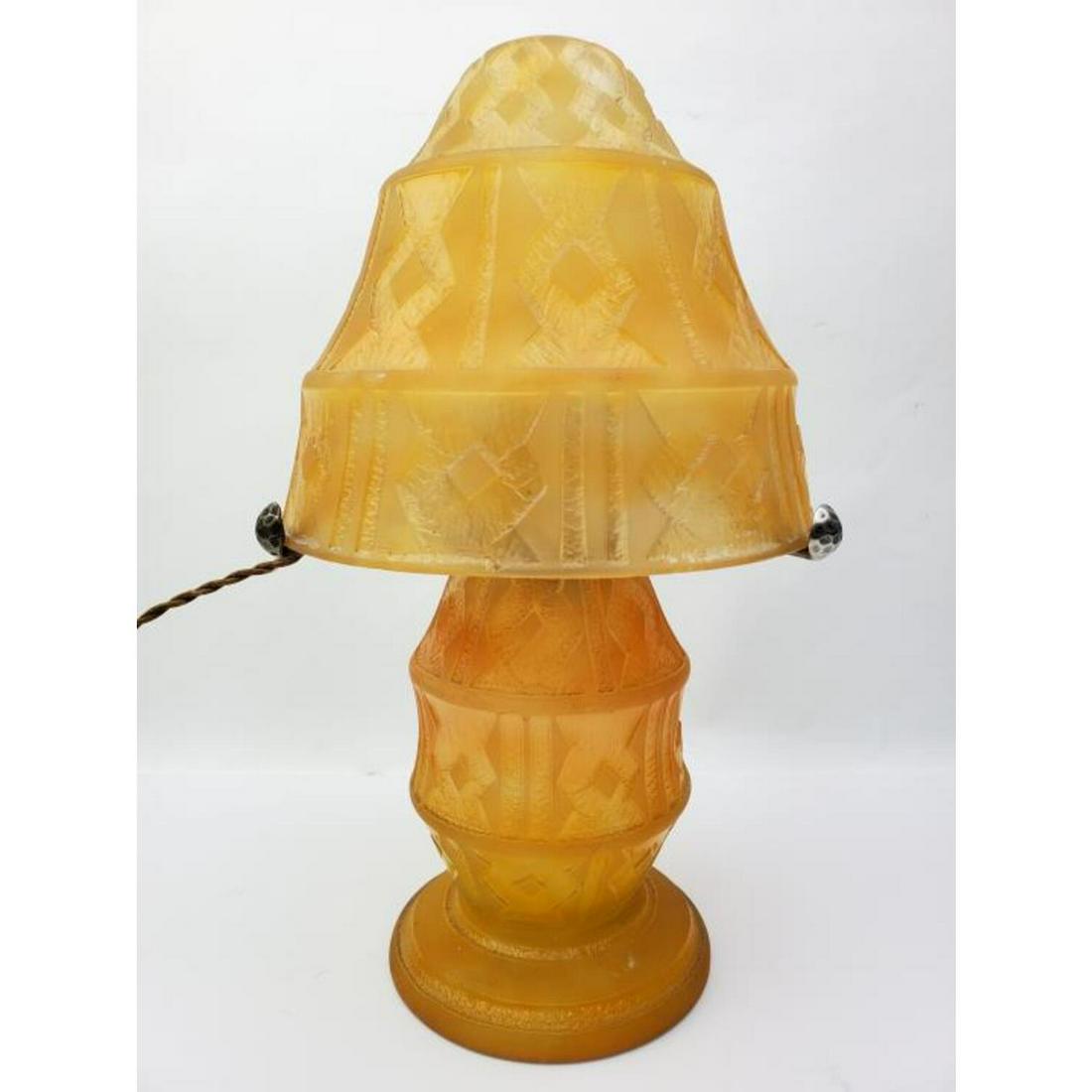 Daum Nancy Art Deco Glass Lamp (1 of 7)