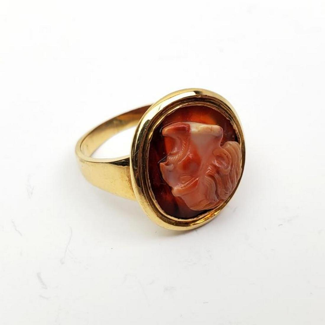 18K Gold and Carved Agate Ring (1 of 3)