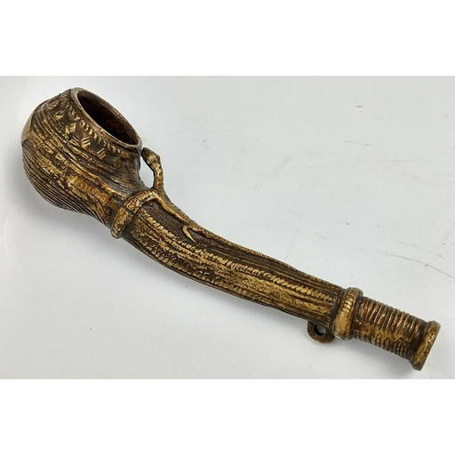 Antique Bronze Pipe with Lizard (0049) on Nov 30, 2022 World Auction Gallery LLC in NY