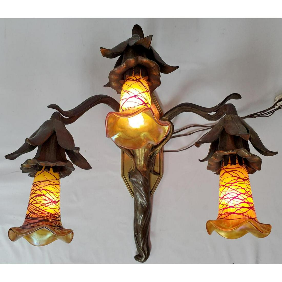 Charles Jonchery, French Bronze Art Nouveau Sconce (1 of 10)