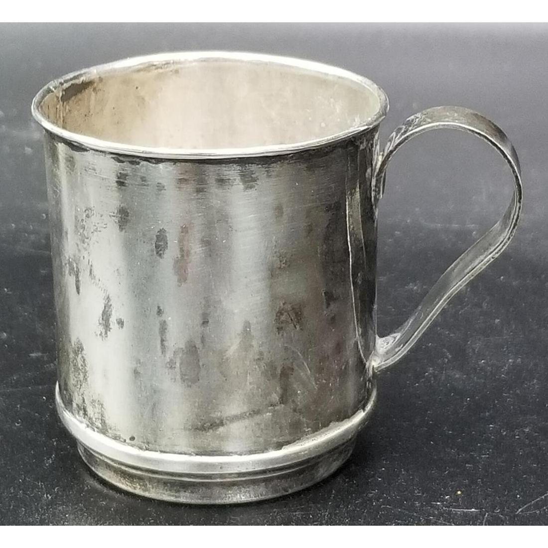Coin Silver Cup: Coin Silver Cup by J.B. Jones- Boston, Massachusetts, Circa 1835. Fully Hallmarked. Condition: Generally Good. Minor Dents on Edge of Cup, Some Scratches Due to Age and Use. Needs Cleaning. Dimensions
