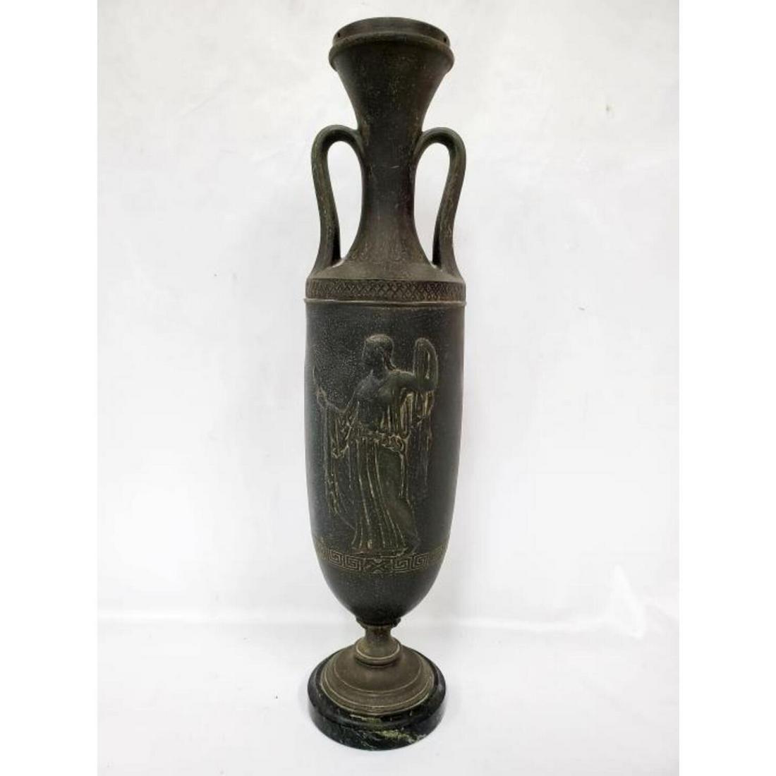 Large Antique French Metal Urn Shape Lamp Base (1 of 4)