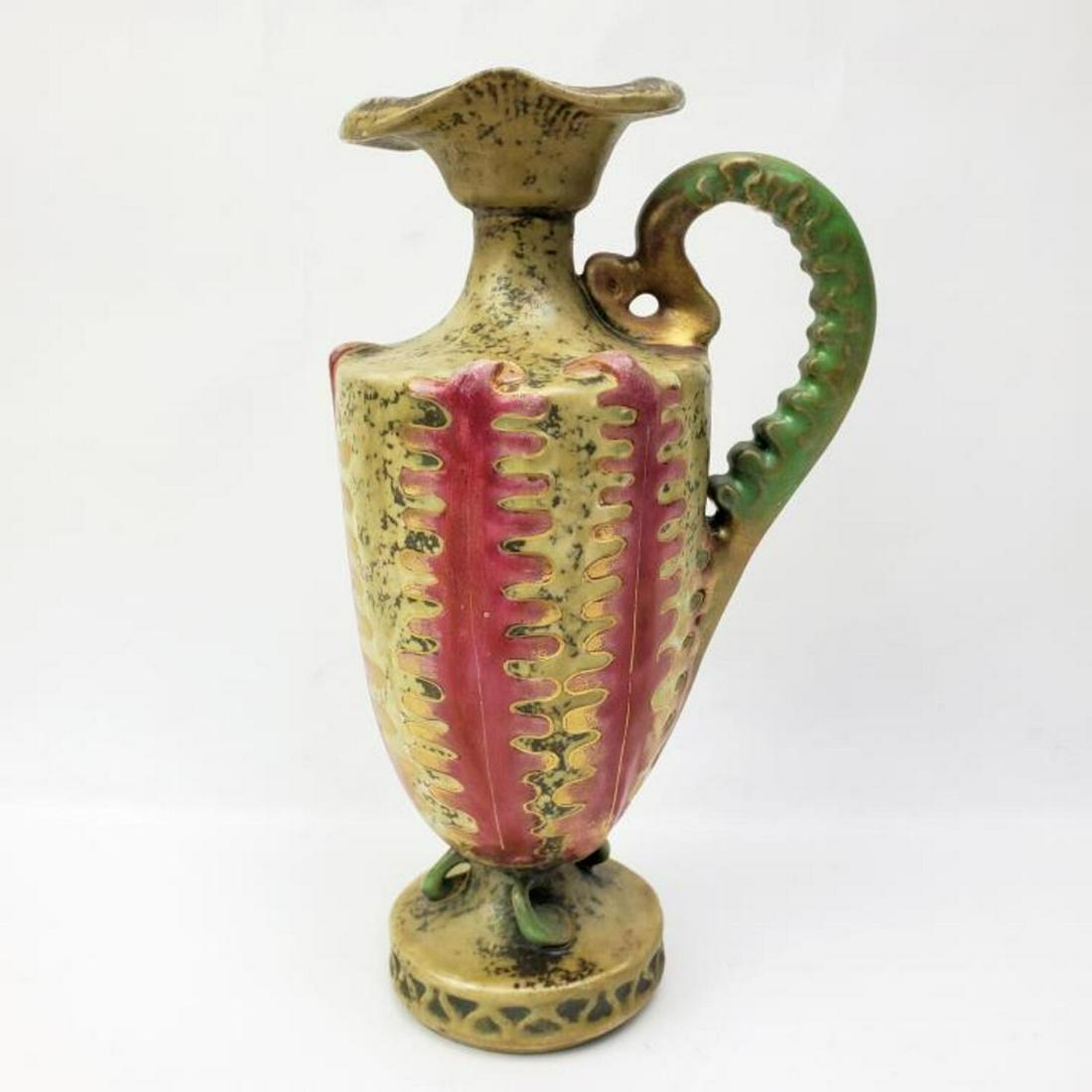 Amphora Austrian Pottery Handle Pitcher (1 of 8)