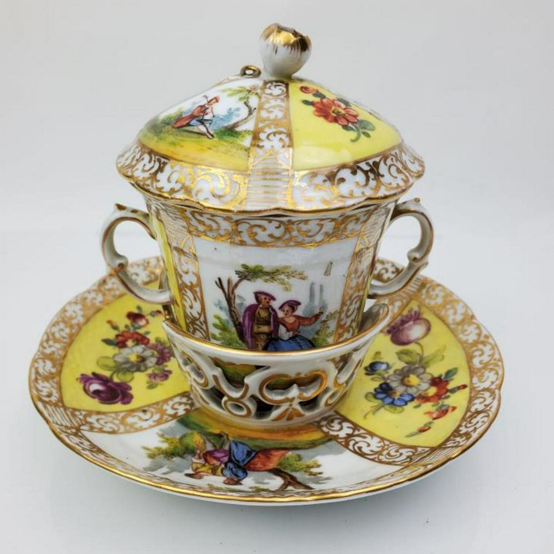 Antique Hand Painted Dresden Chocolate Pot (1 of 5)