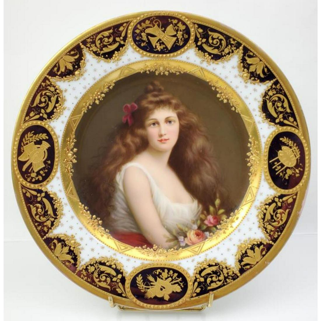 Antique Royal Vienna Hand Painted Porcelain Plate (1 of 6)