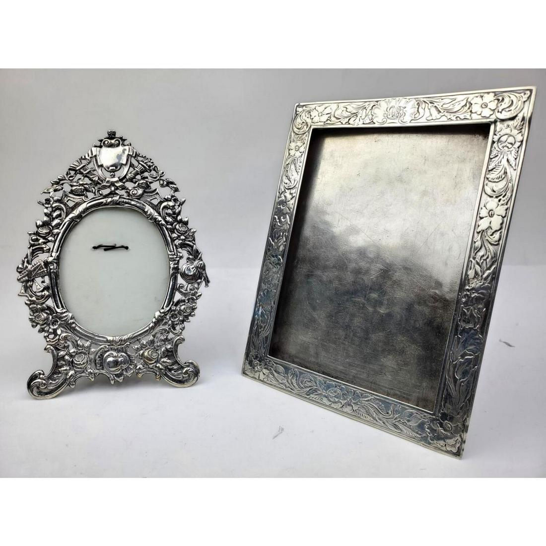 2 Antique Sterling and 800 Silver Picture Frames (1 of 4)