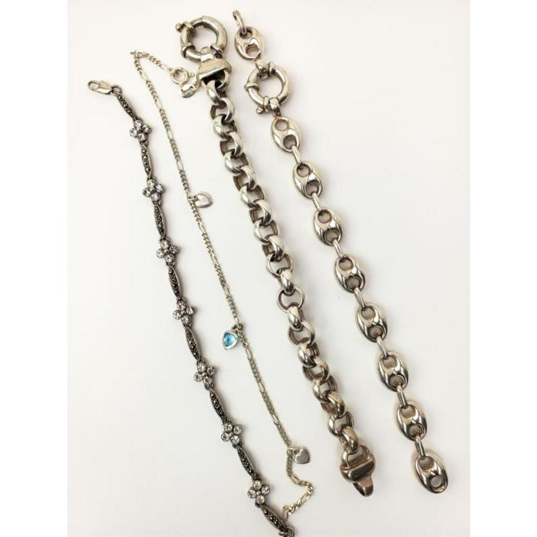 Lot of 4 Sterling Silver Bracelets (1 of 3)