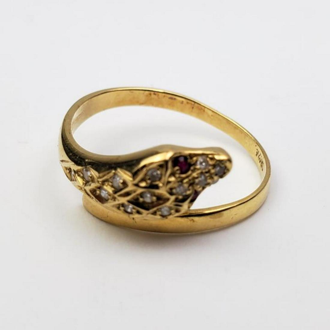 18K Gold and Diamonds Snake Ring (1 of 3)