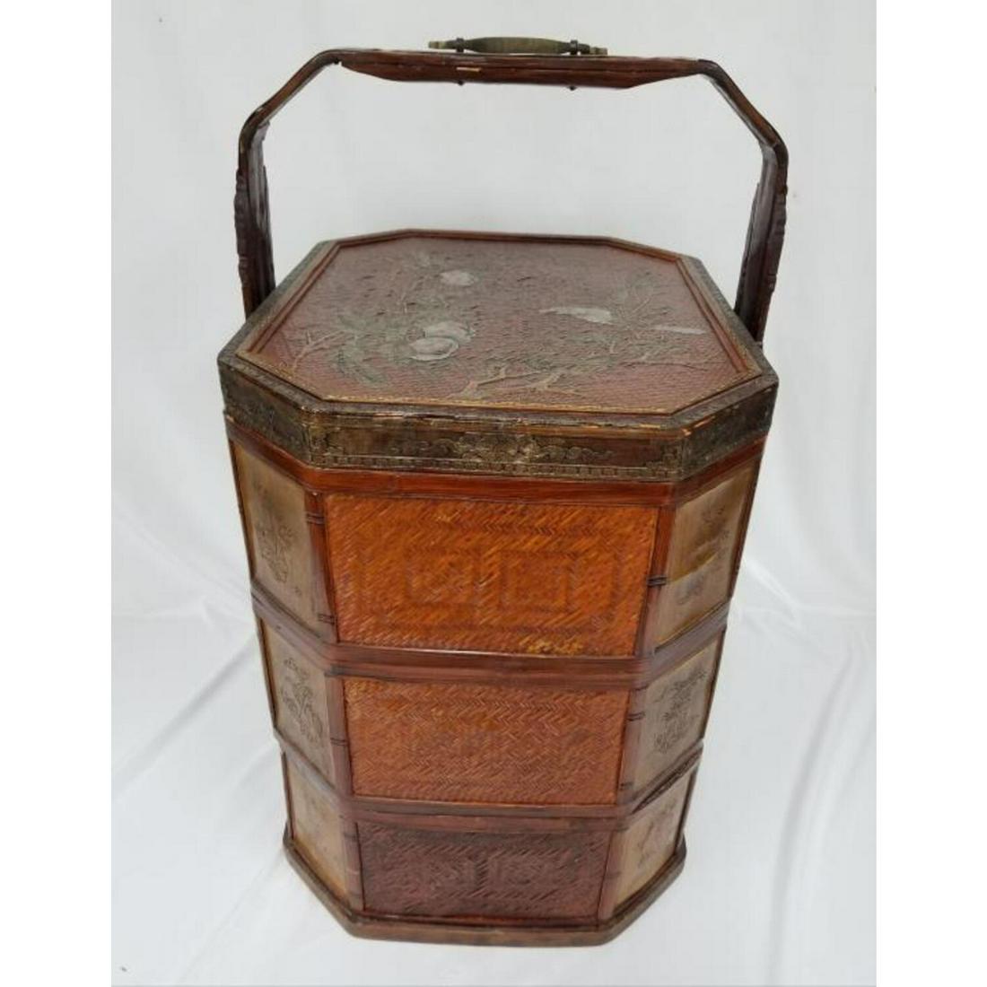 Fine Large Chinese Enameled Wood Food Box (1 of 4)
