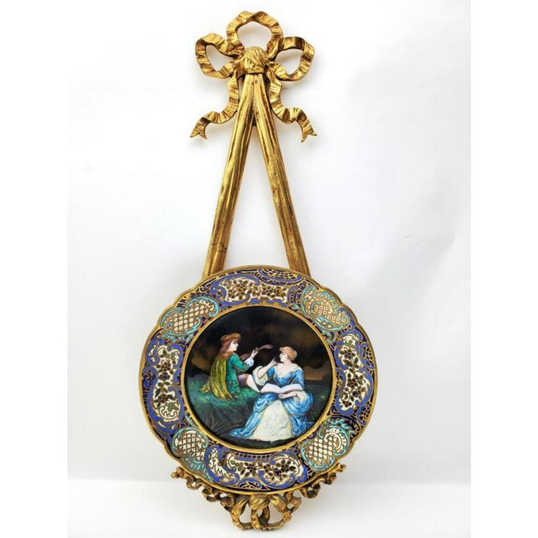 Antique French Champleve and Enamel Bronze (1 of 7)
