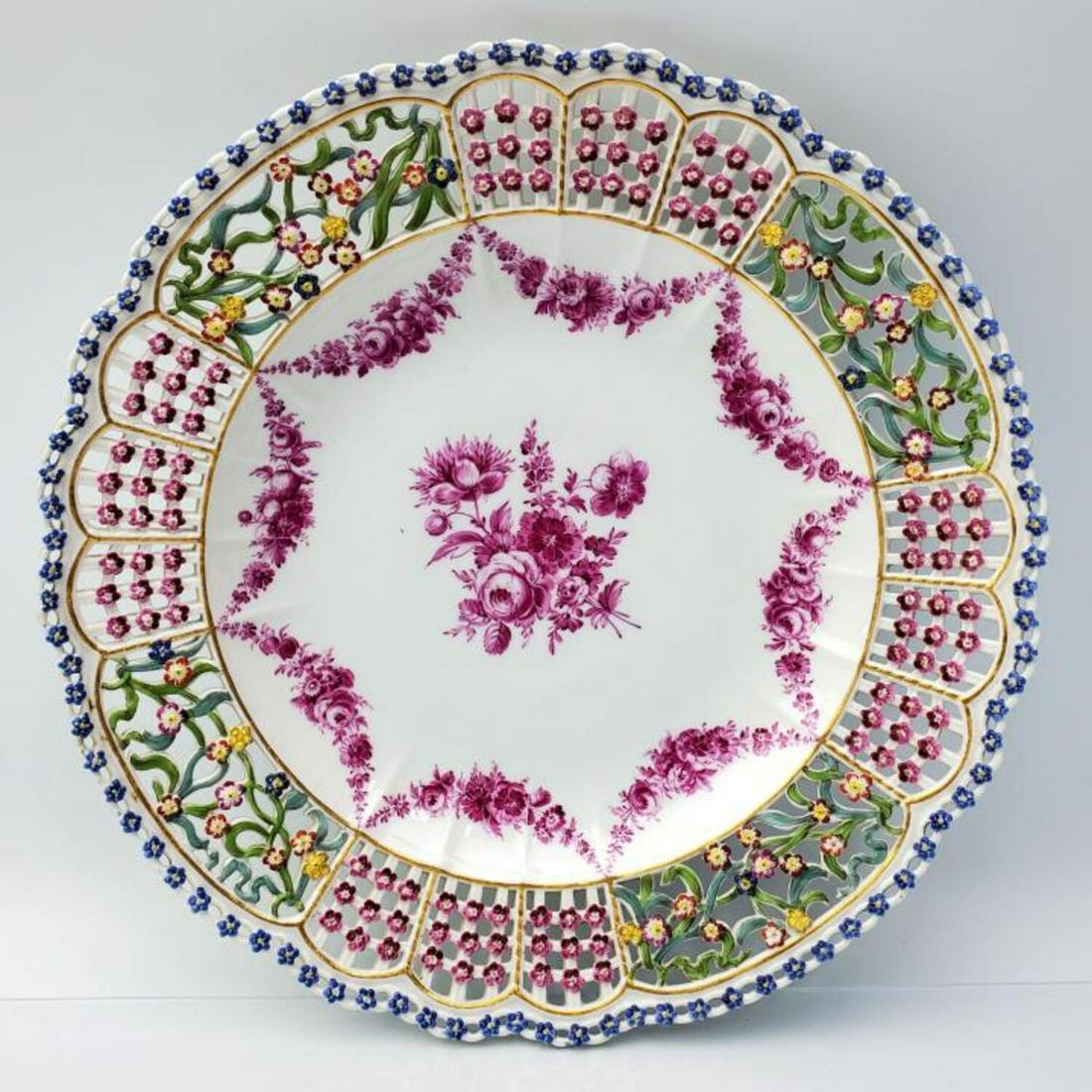 Antique 19thc. Meissen Reticulated Porcelain Plate (1 of 6)