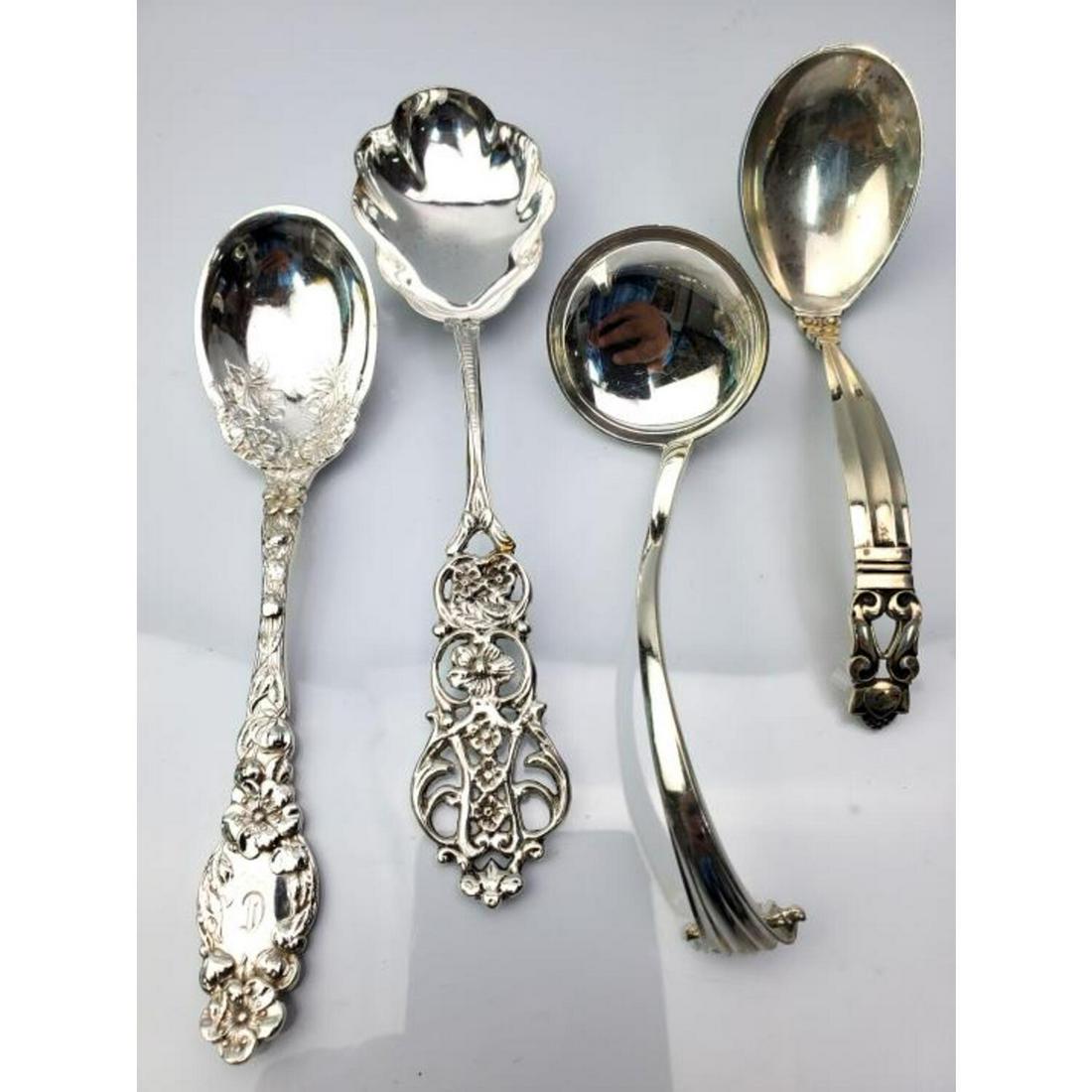 Lot of 4 Interesting Sterling Silver Small Ladles (1 of 4)