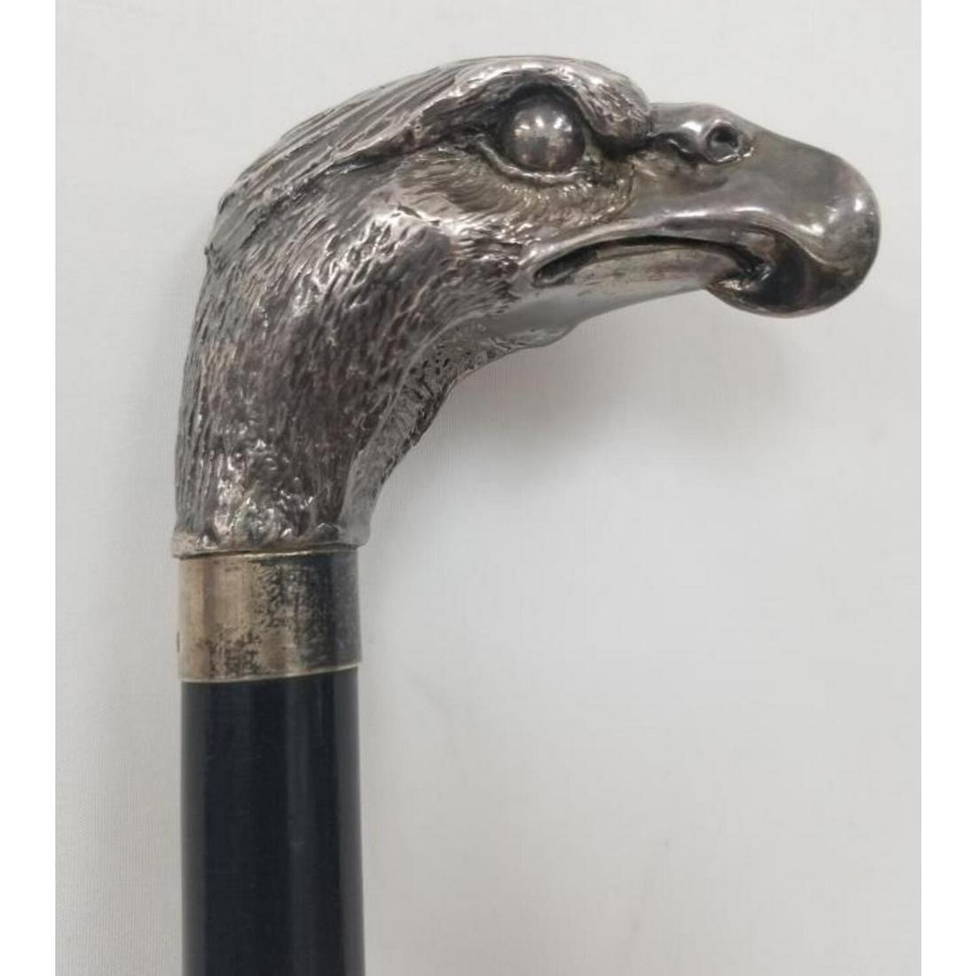 English Sterling Silver Cane Handle Eagle (1 of 4)