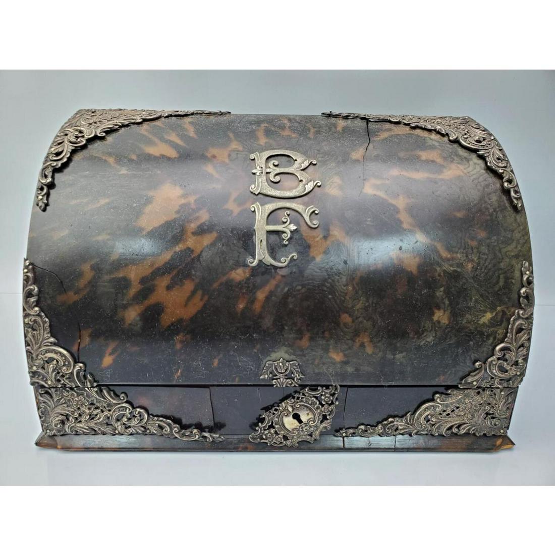 19thc. English Tortoise Shell/Sterling Letter Rack (1 of 5)