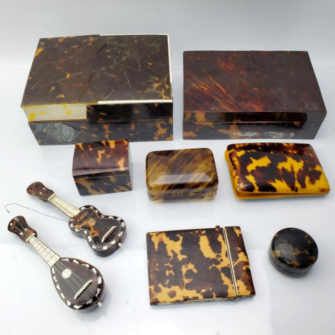 Group Lot of 9 Tortoise Shell Items (1 of 3)