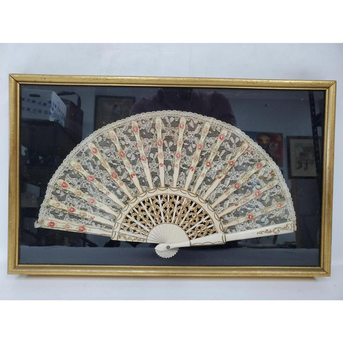 Antique European Lace Decorated Fan (1 of 3)