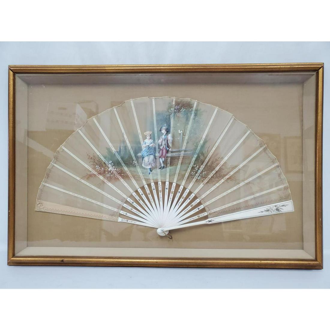 Exceptional Antique Hand Painted European Lace Fan (1 of 4)