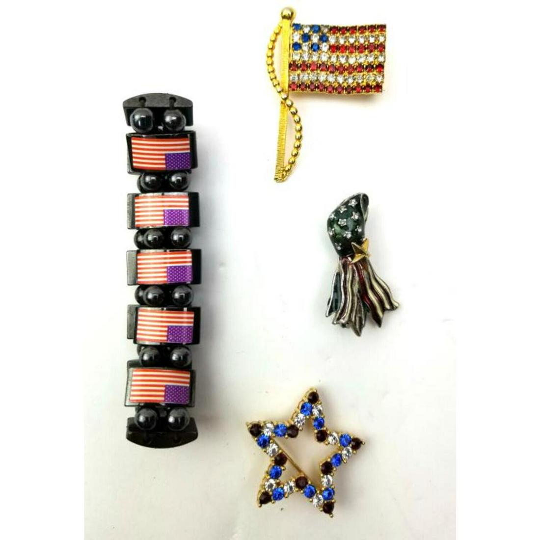 Lot of 4 Patriotic Themed Fashion Jewelry Items (1 of 1)