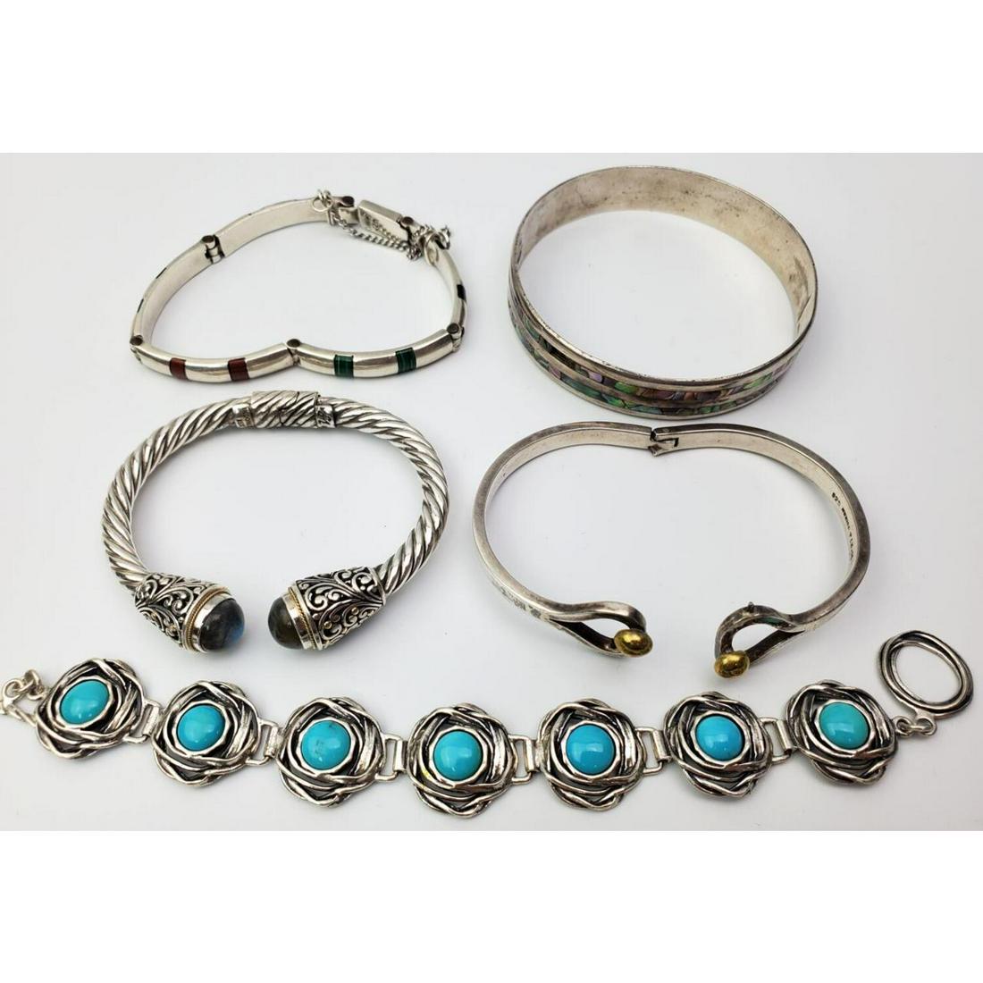 Lot of 5 Sterling Silver Bracelets (1 of 3)