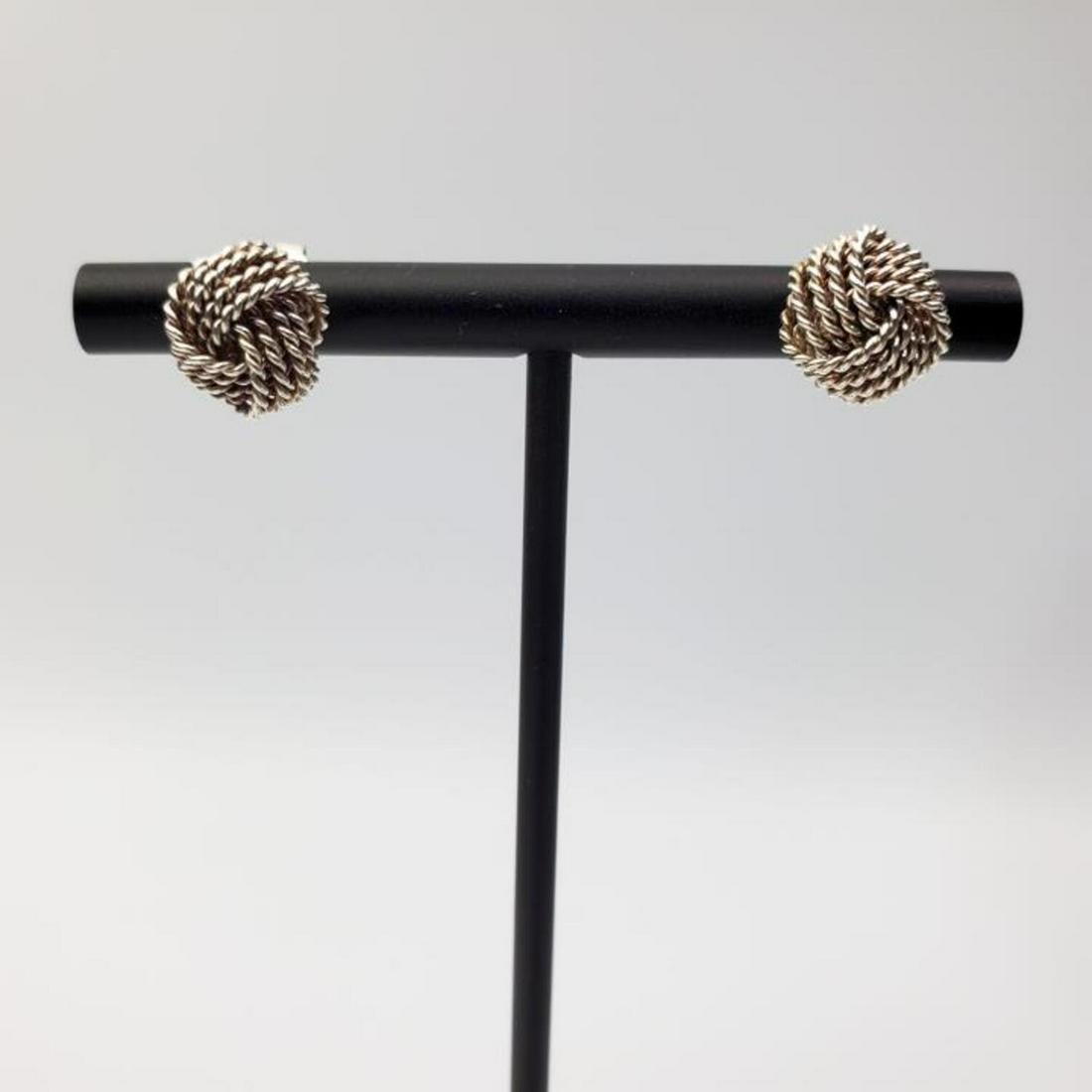 Tiffany & Co Sterling Silver Love Knot Earrings. (1 of 4)