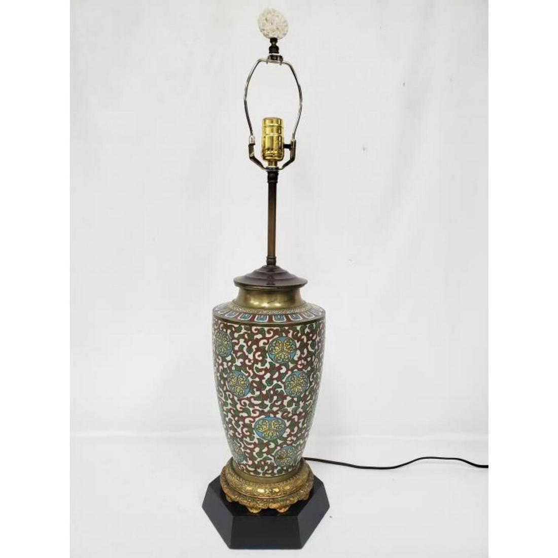 Antique Chinese Cloisonne Vase Lamp (1 of 4)