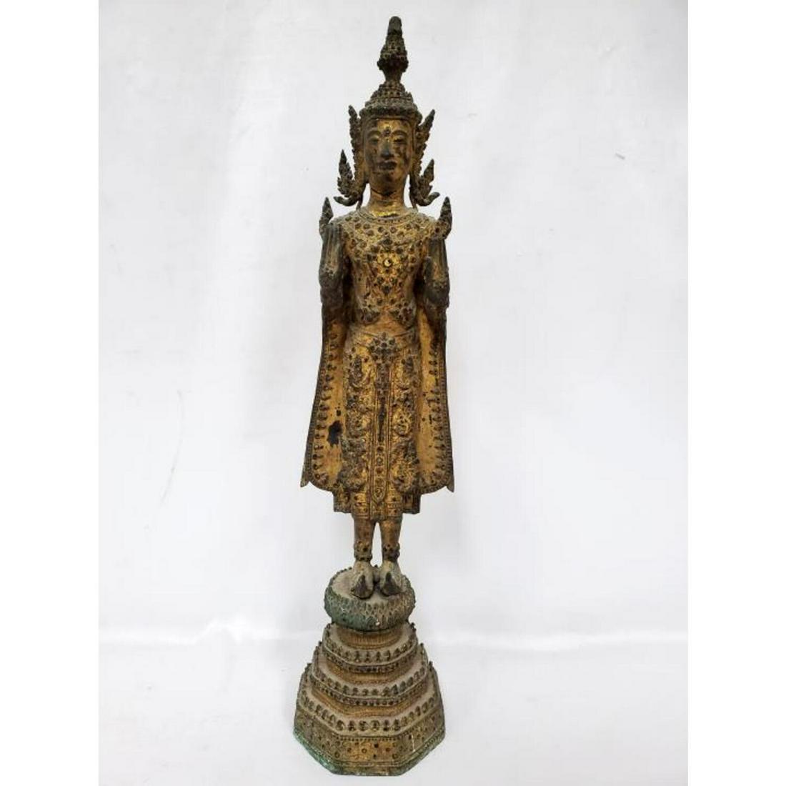 Large Antique Asian (Thailand) Bronze Figure. (1 of 6)